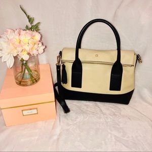 Kate Spade mid-size crossbody purse black & cream